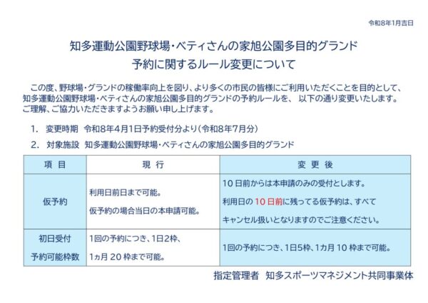 グランド予約ルール変更のサムネイル